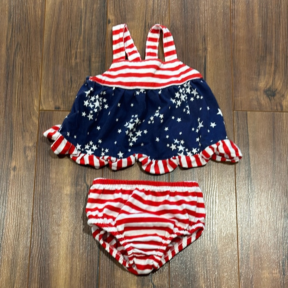 12-18 month patriotic two piece baby girl outfit